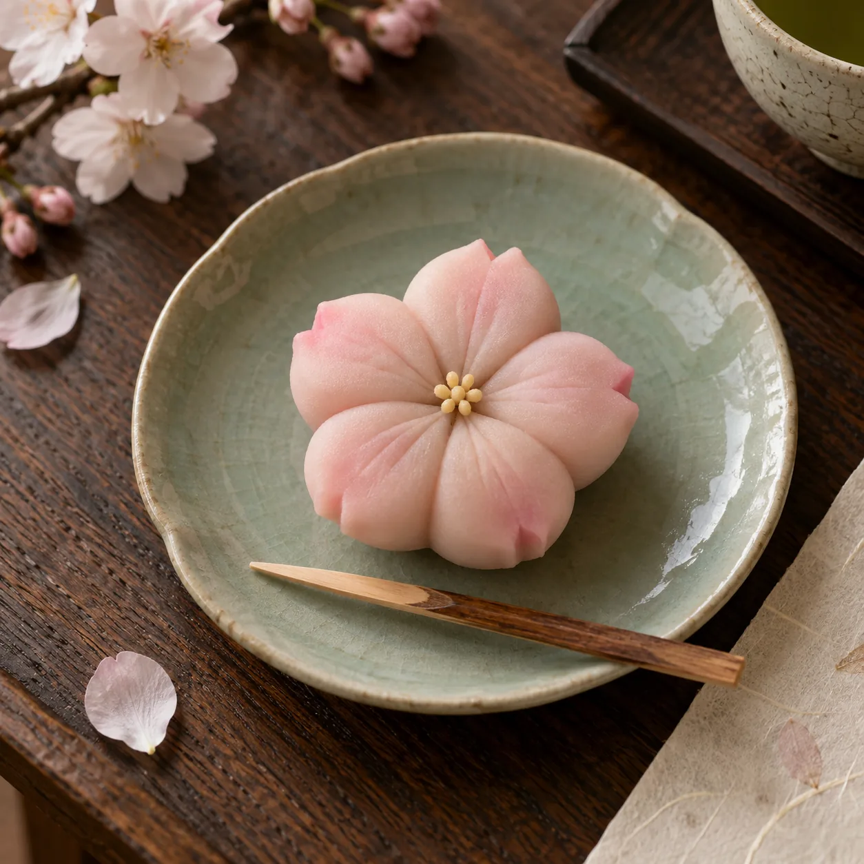 桜の形の和菓子
