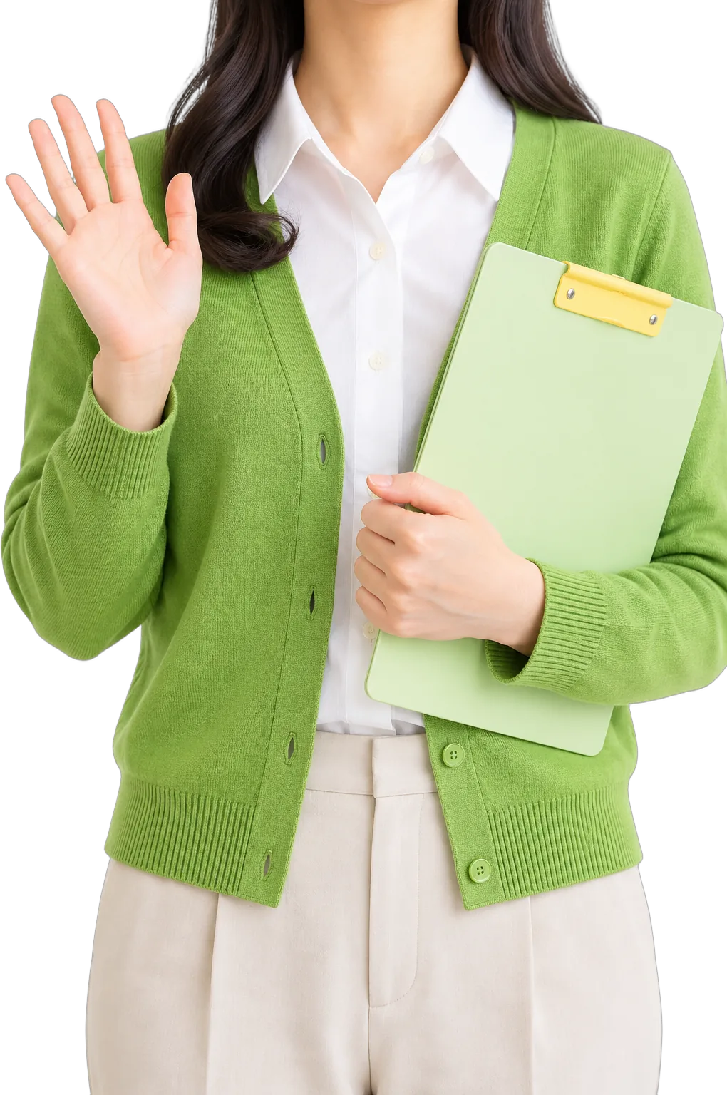 手をふる案内役の弁理士