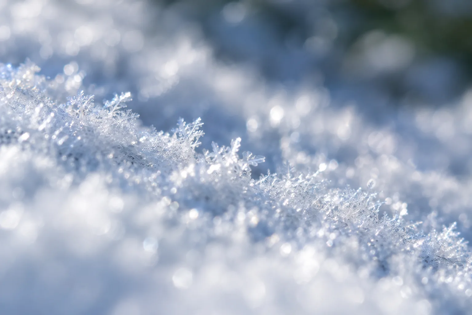 朝の光にきらめく、さらさらの粉雪の寄り