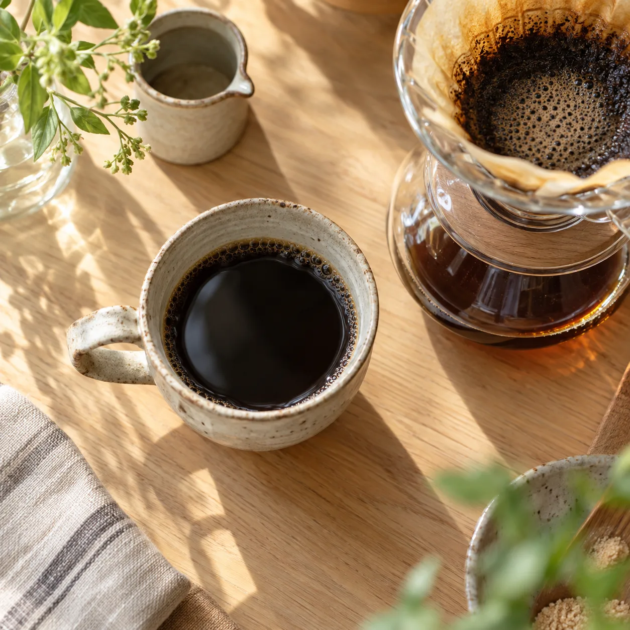 手で淹れたコーヒー