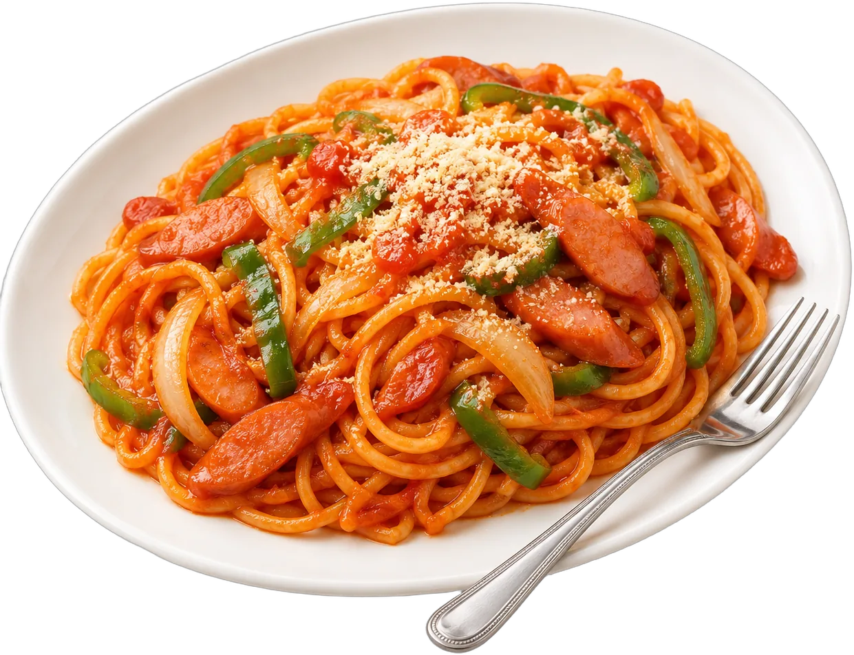ソーセージとピーマンのナポリタン