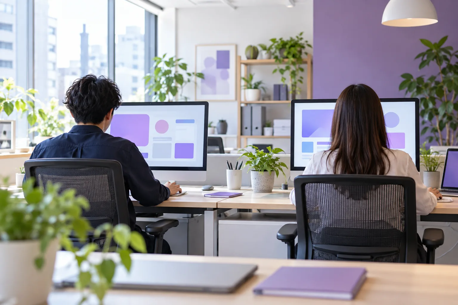 明るい小さな事務所