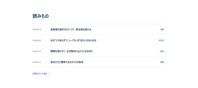 CSSアニメーションのパーツ「下線が伸びるリンク一覧」