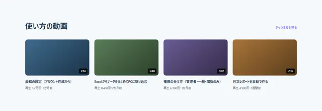 動画・音声のパーツ「動画一覧（サムネ・時間）」