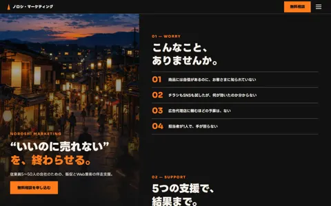 マーケティング支援（カッコイイ系・信頼感）の見本