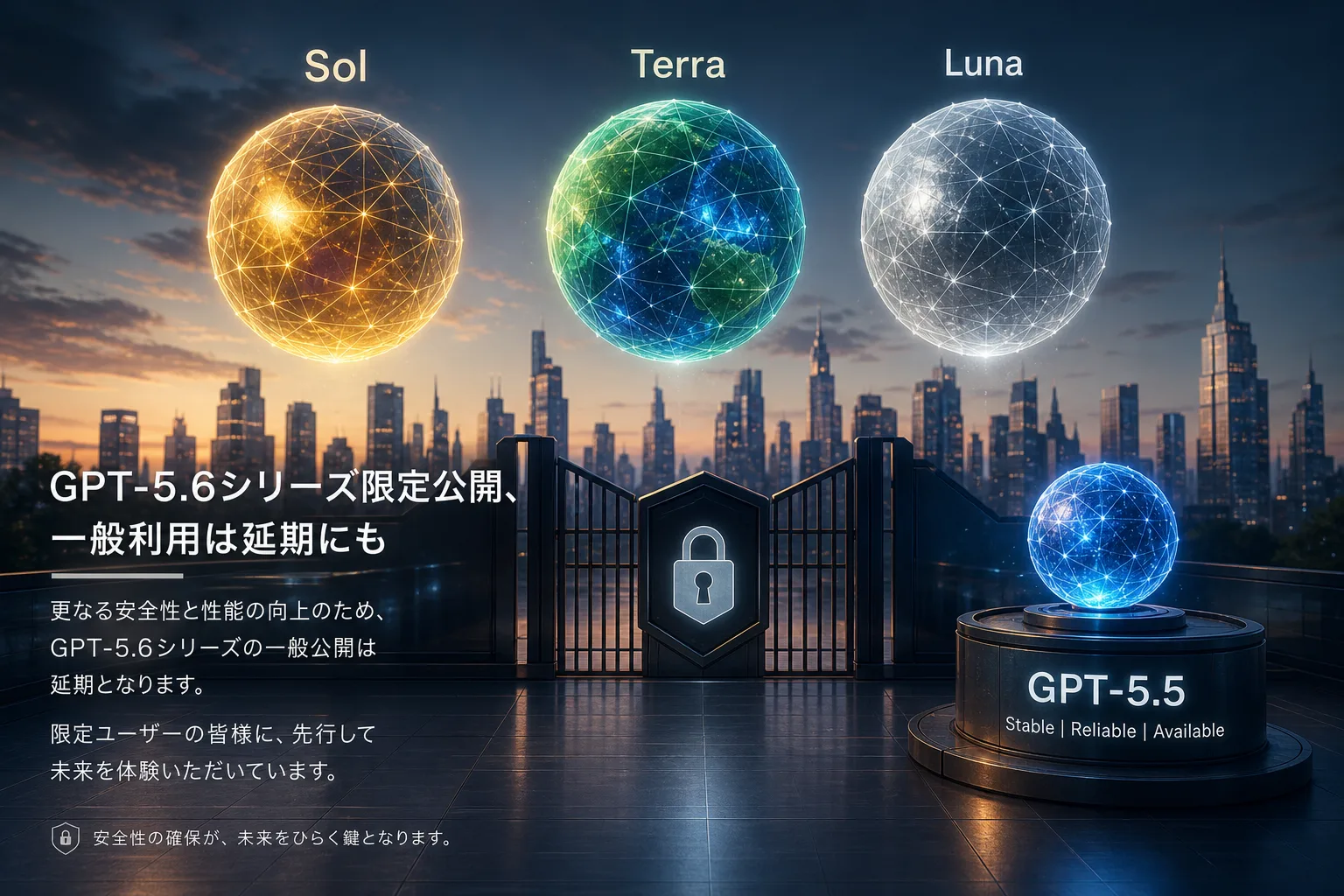 GPT-5.6シリーズ限定公開、一般利用は延期に