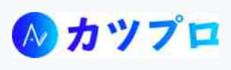 わざと荒くしたカツプロのロゴ。全体がぼやけて、マークの中の小さな文字がつぶれている