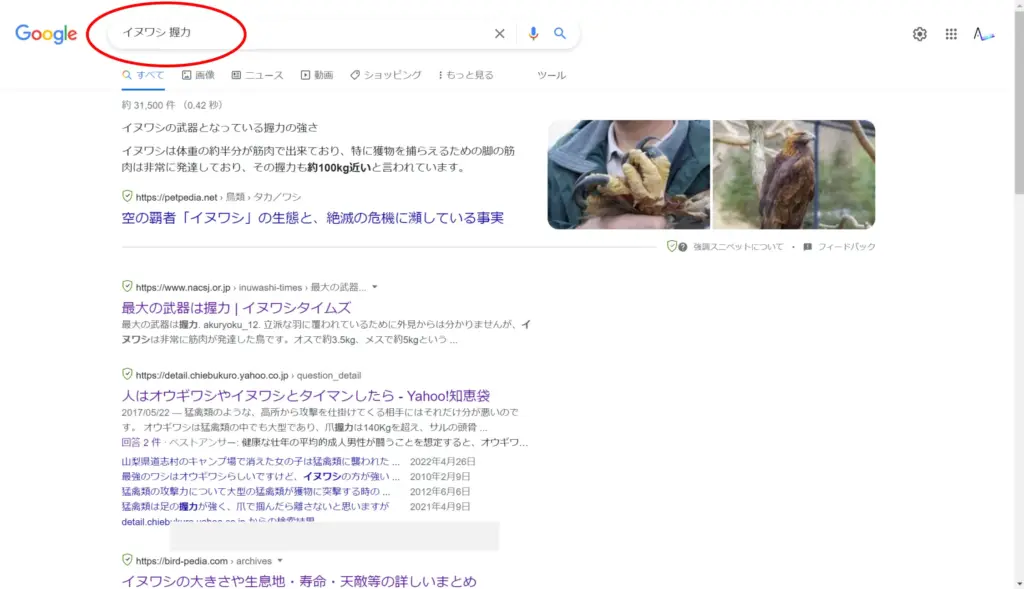 イヌワシ検索